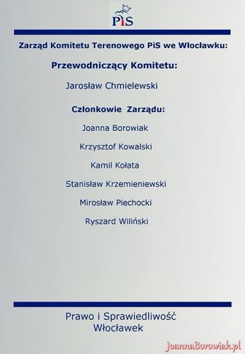 Wybory do Zarządu Komitetu Terenowego Prawa i Sprawiedliwości we Włocławku