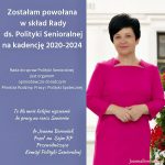 Poseł Joanna Borowiak została powołana w skład Rady do Spraw Polityki Senioralnej