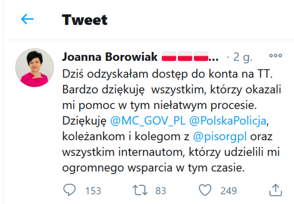 Oświadczenie Poseł Joanny Borowiak