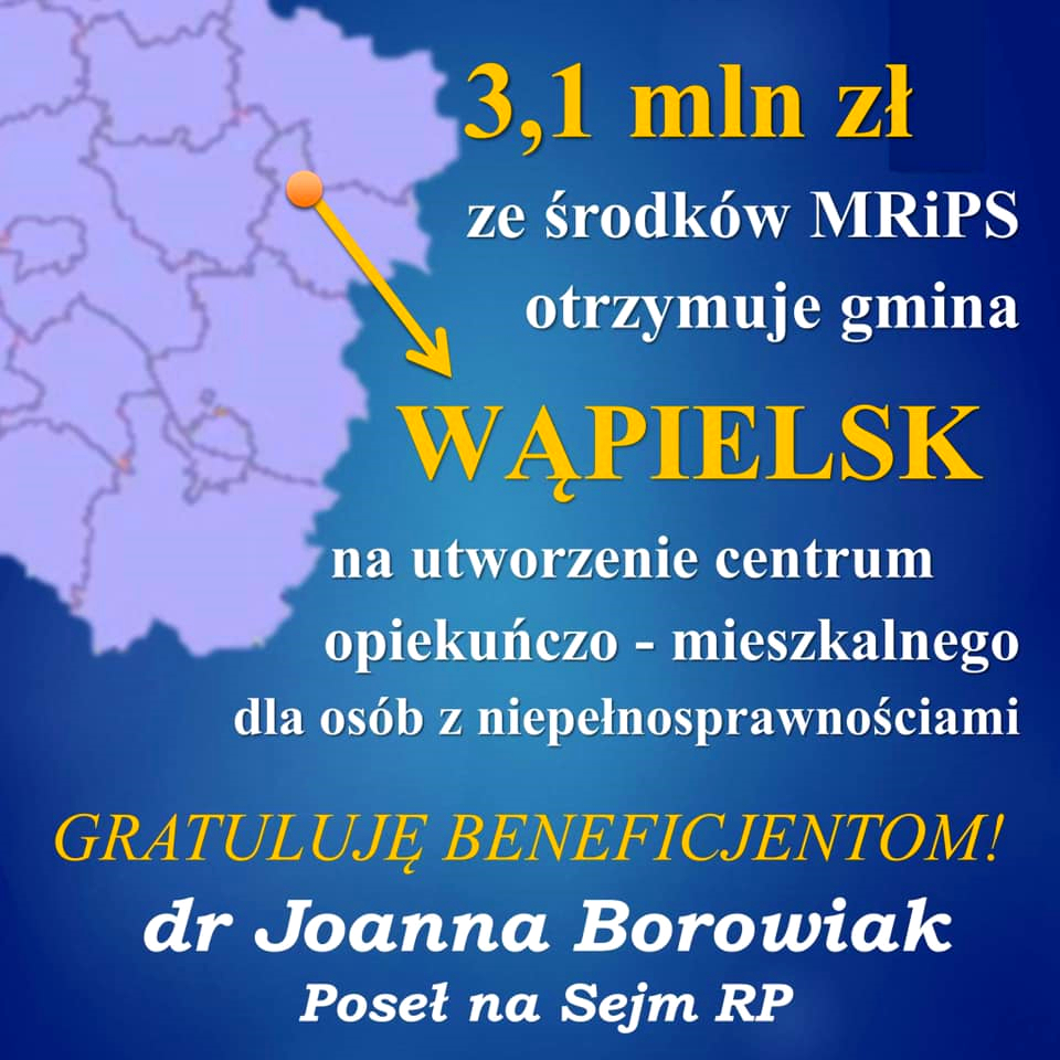 Środki dla gminy Wąpielsk na budowę centrum opiekuńczo-mieszkalnego