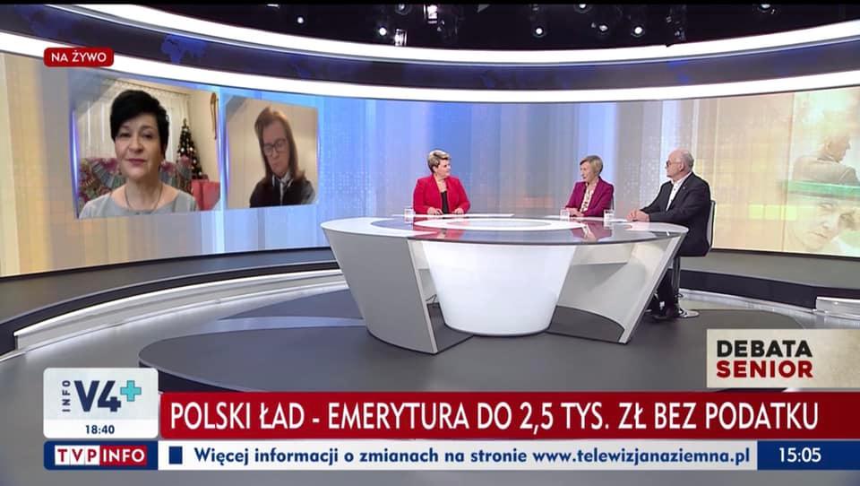 Poseł Joanna Borowiak gościem w programie TVP Info Debata Seniora