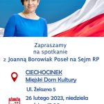 Poseł Joanna Borowiak zaprasza na spotkania w Ciechocinku i Raciążku