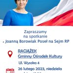 Poseł Joanna Borowiak zaprasza na spotkania w Ciechocinku i Raciążku