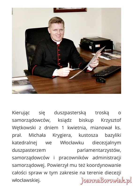 Ks. prał. Michał Krygier duszpasterzem parlamentarzystów i samorządowców