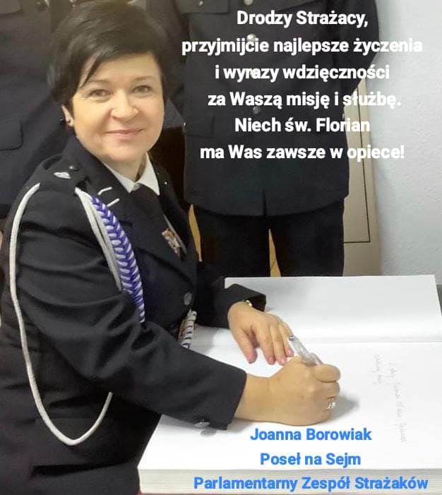 Poseł Joanna Borowiak składa najlepsze życzenia dla wszystkich Strażaków!