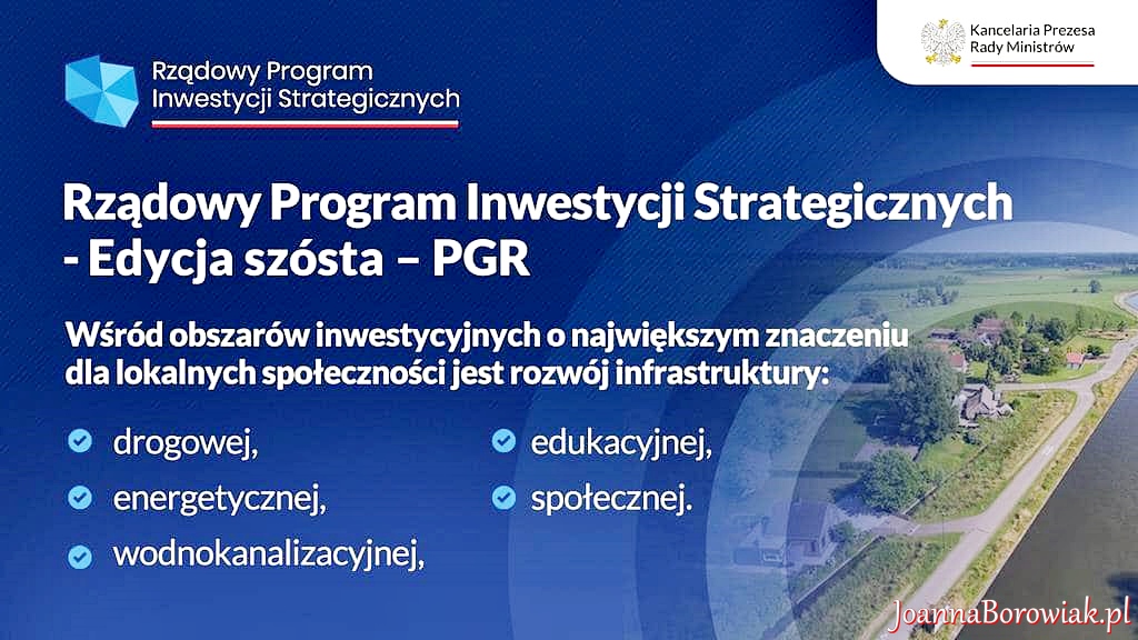 VI edycja Rządowego Programu Inwestycji Strategicznych - PGR rozstrzygnięta!